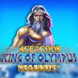 Age Of The Gods: King of Olympus Megaways online game logo by Origins on harryycasino.uk