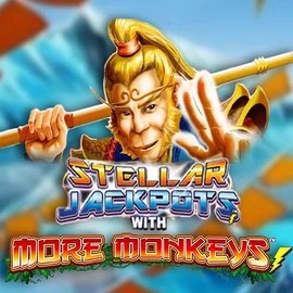 Stellar Jackpots with More Monkeys online game logo by Lightning Box Game on harryycasino.uk